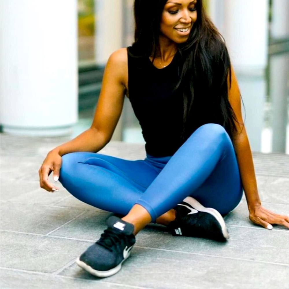 Zyia active 🌙 yoga pants blue metallic- worn once